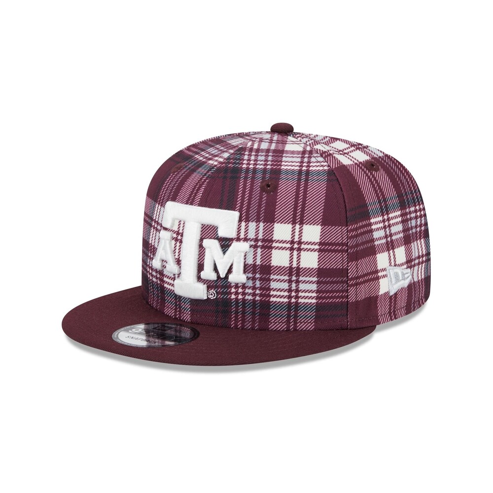 New Era Texas A&M Aggies Plaid 9FIFTY Snapback Hat - One Size